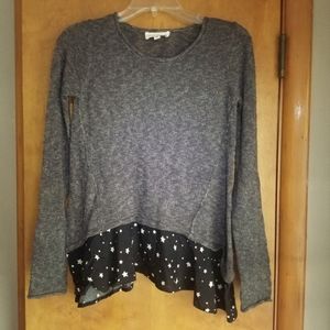 Relaxed Fit Mixed Media Sweater